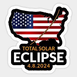 Total Solar Eclipse 4.8.2024 USA Sticker